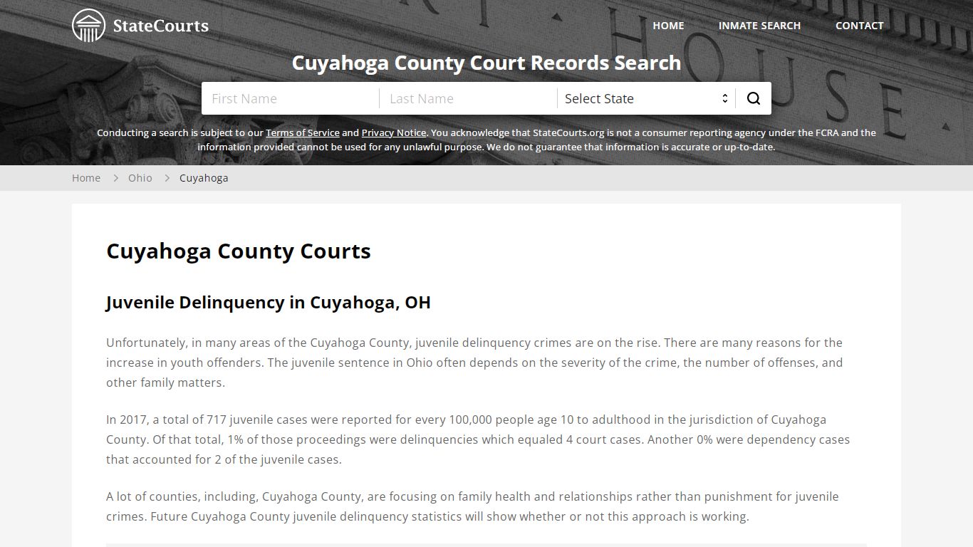 Cuyahoga County, OH Courts - Records & Cases - StateCourts